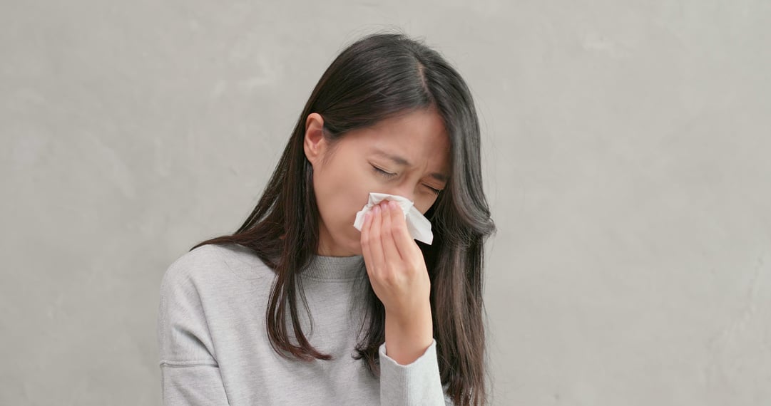 Woman Sneezing and Cough